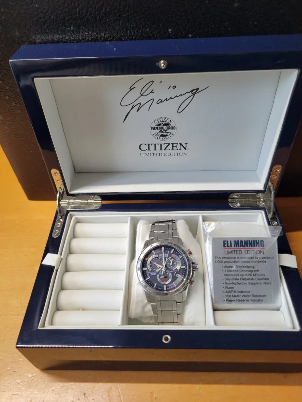 Citizen Eli Manning Eco‑Drive Atomic Limited Edition “10” Men's Watch, 253/1000